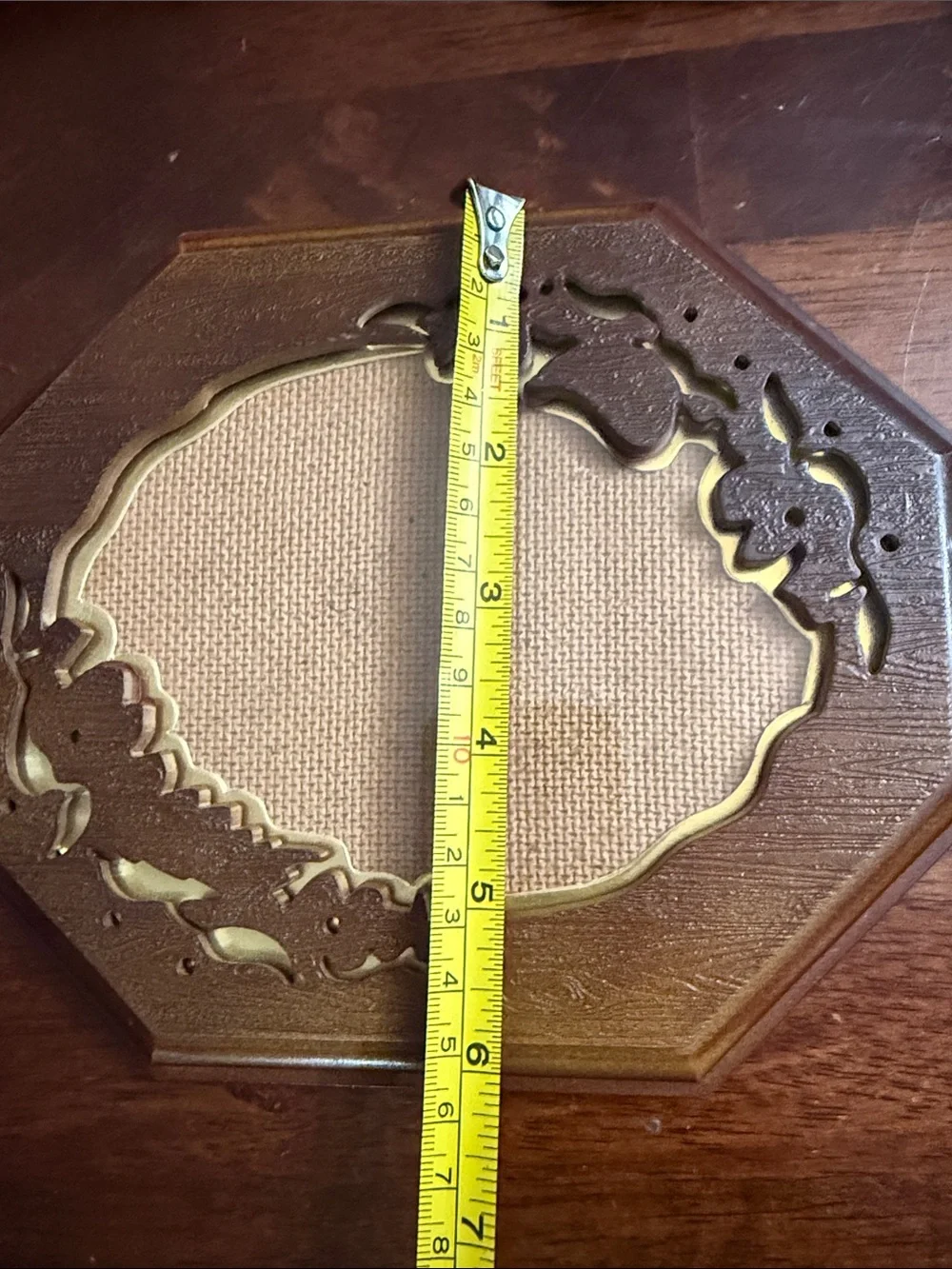 Vintage wooden picture frame with cut out detail